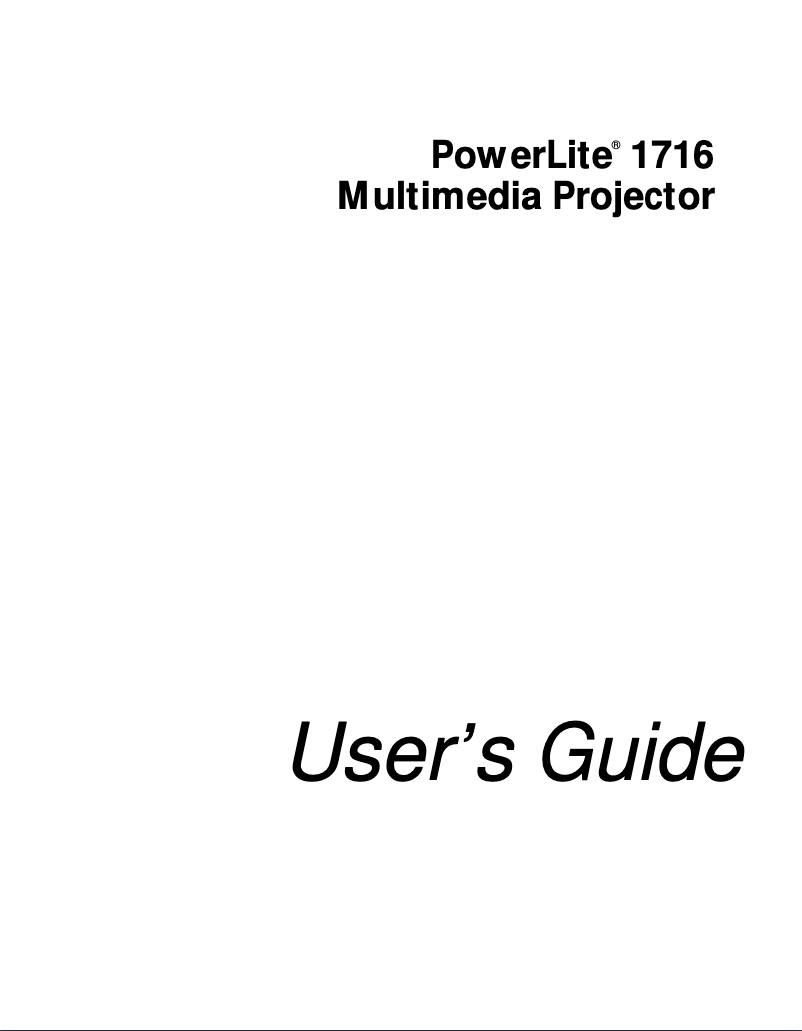 Imagen de la primera página del manual del dispositivo PowerLite 1716