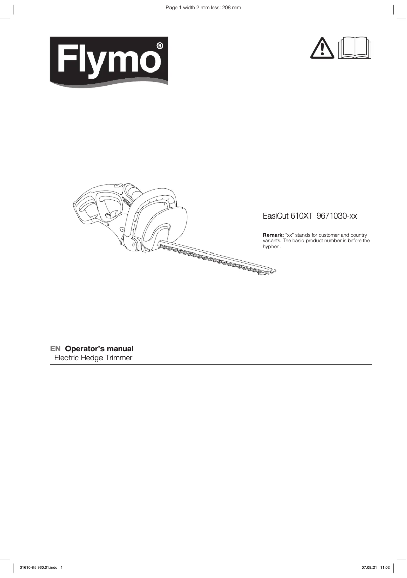 Imagen de la primera página del manual del dispositivo EasiCut 610XT