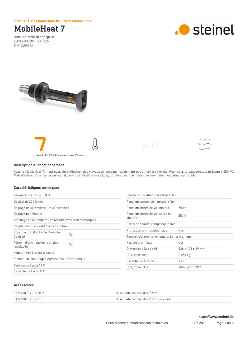 Imagen de la primera página del manual del dispositivo MobileHeat 7