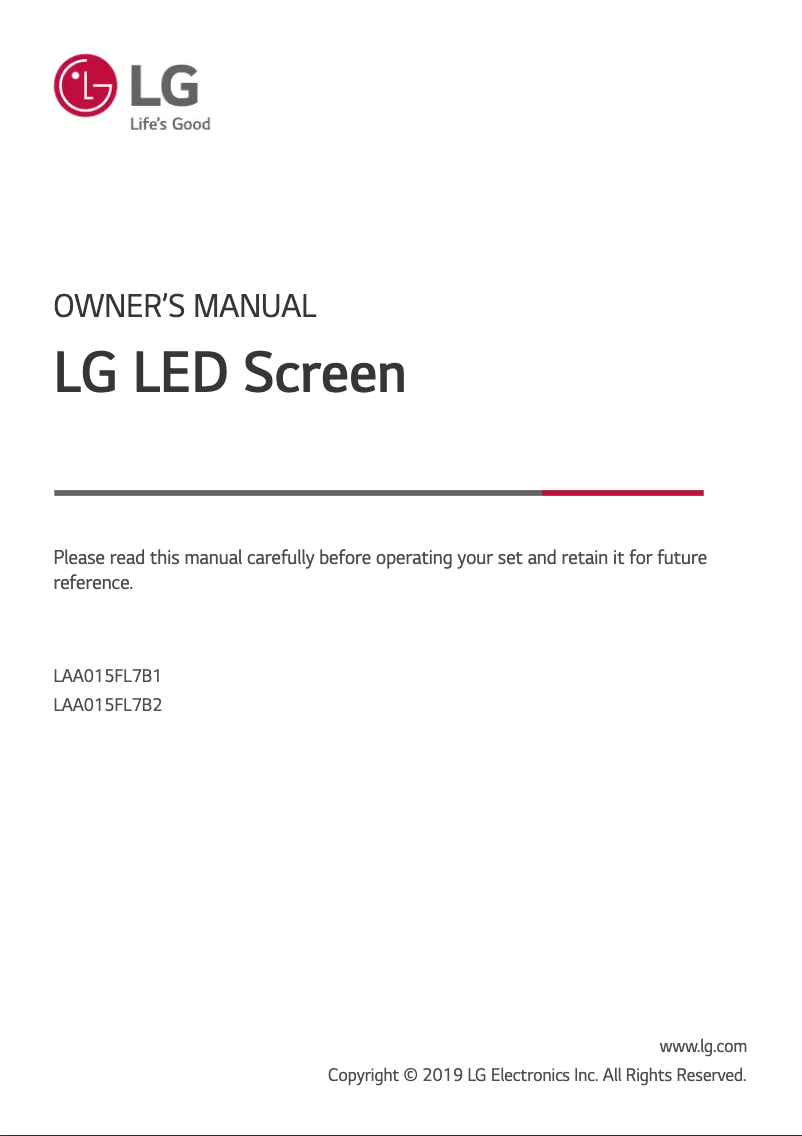 Imagen de la primera página del manual del dispositivo LAA015F