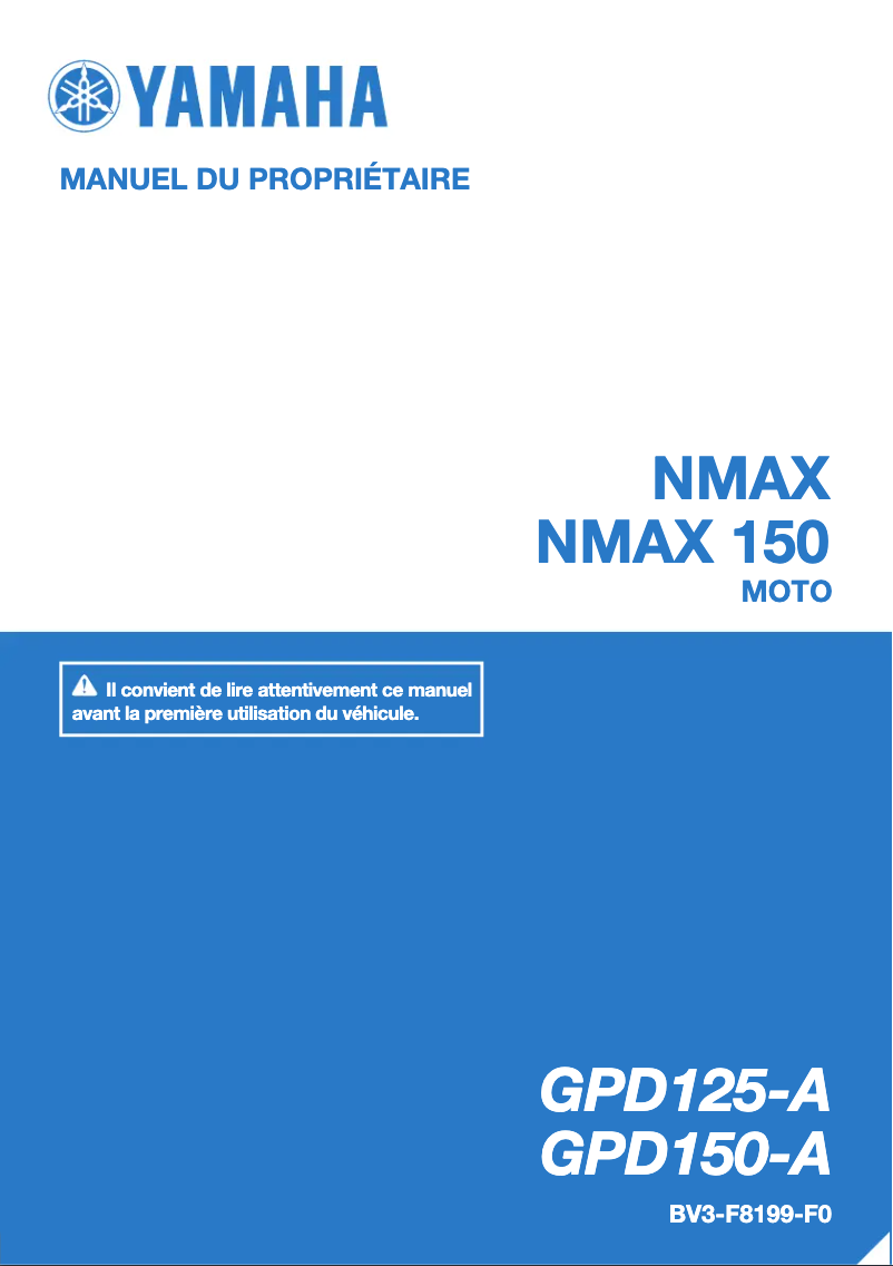 Imagen de la primera página del manual del dispositivo NMAX 125 (2018)