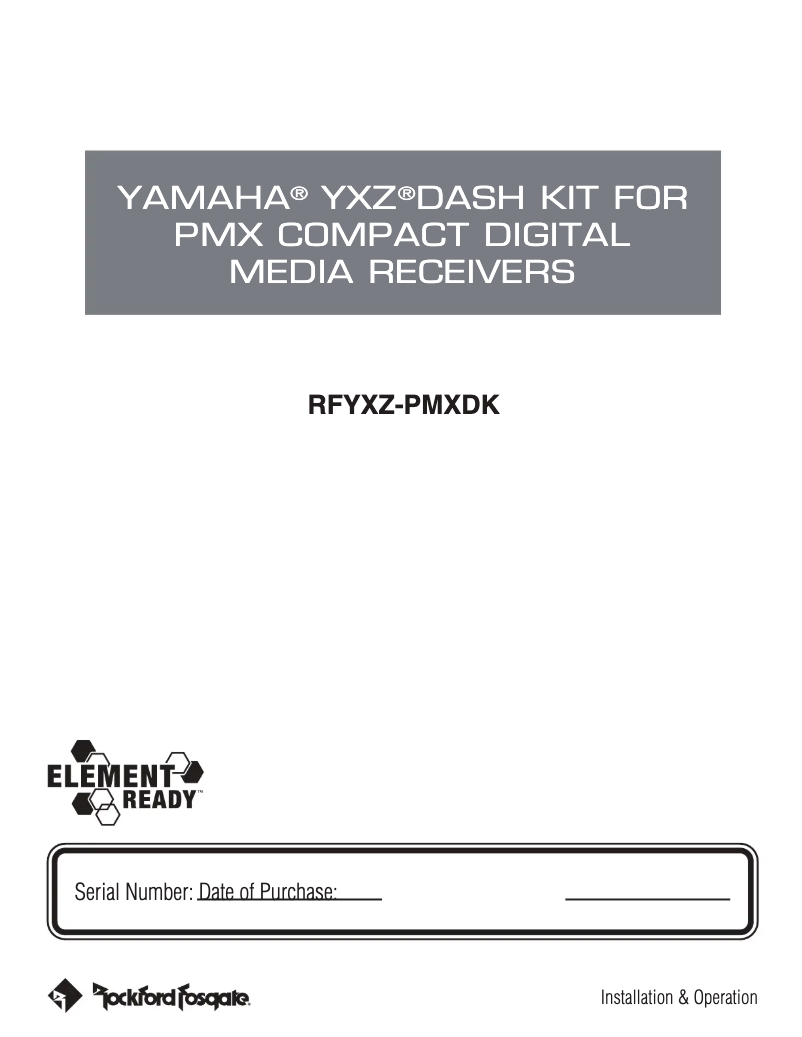 Página 1 del manual Manual de usuario Rockford Fosgate RFYXZ-PMXDK