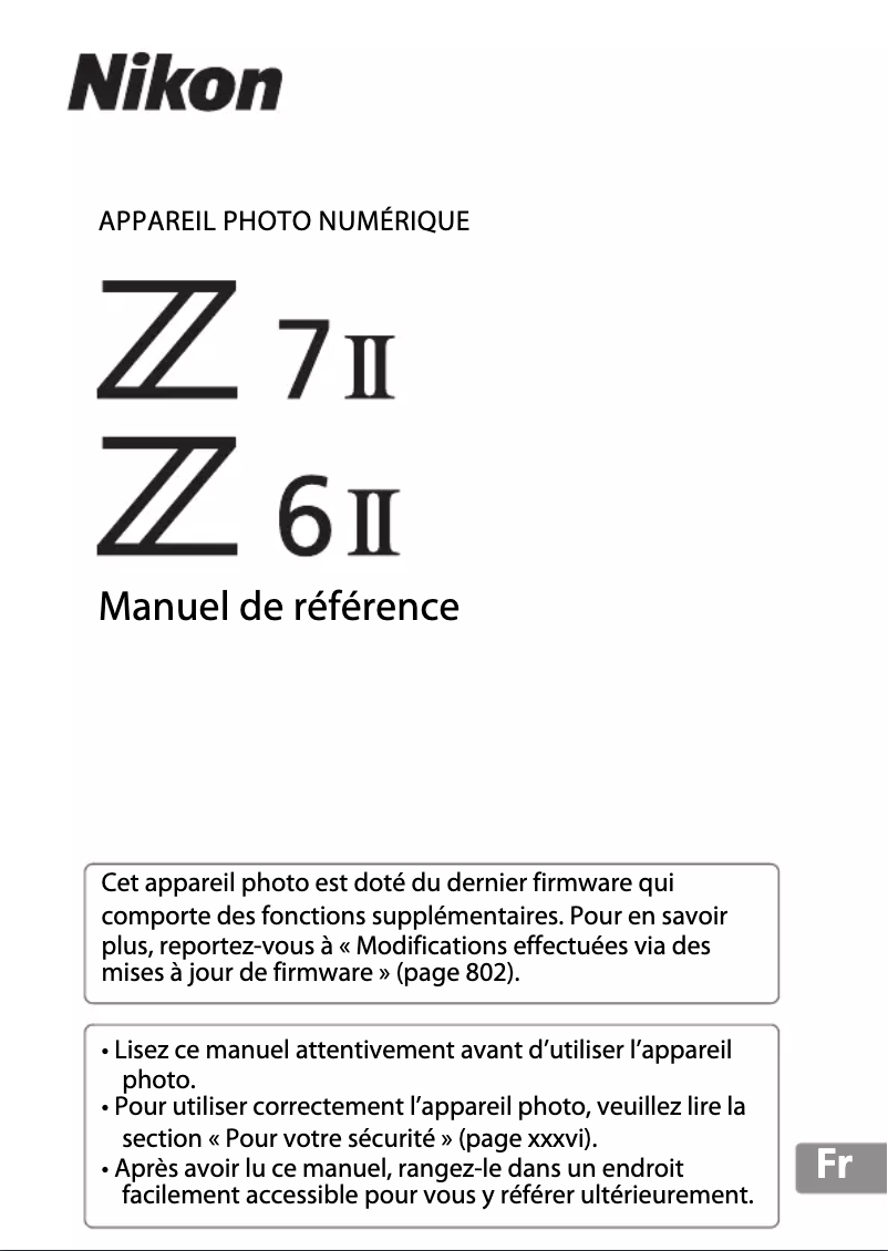 Imagen de la primera página del manual del dispositivo Z7 II