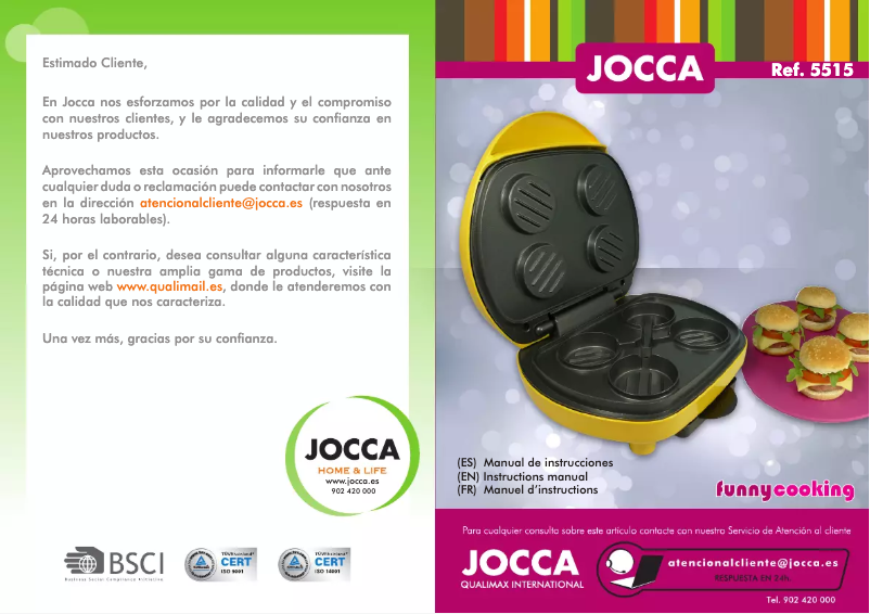 Página nº 1 - Manual de usuario Jocca 5515