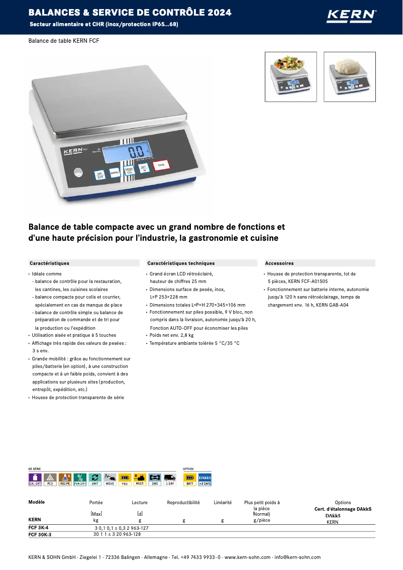 Página 1 del manual Folleto Kern FCF 30K-3