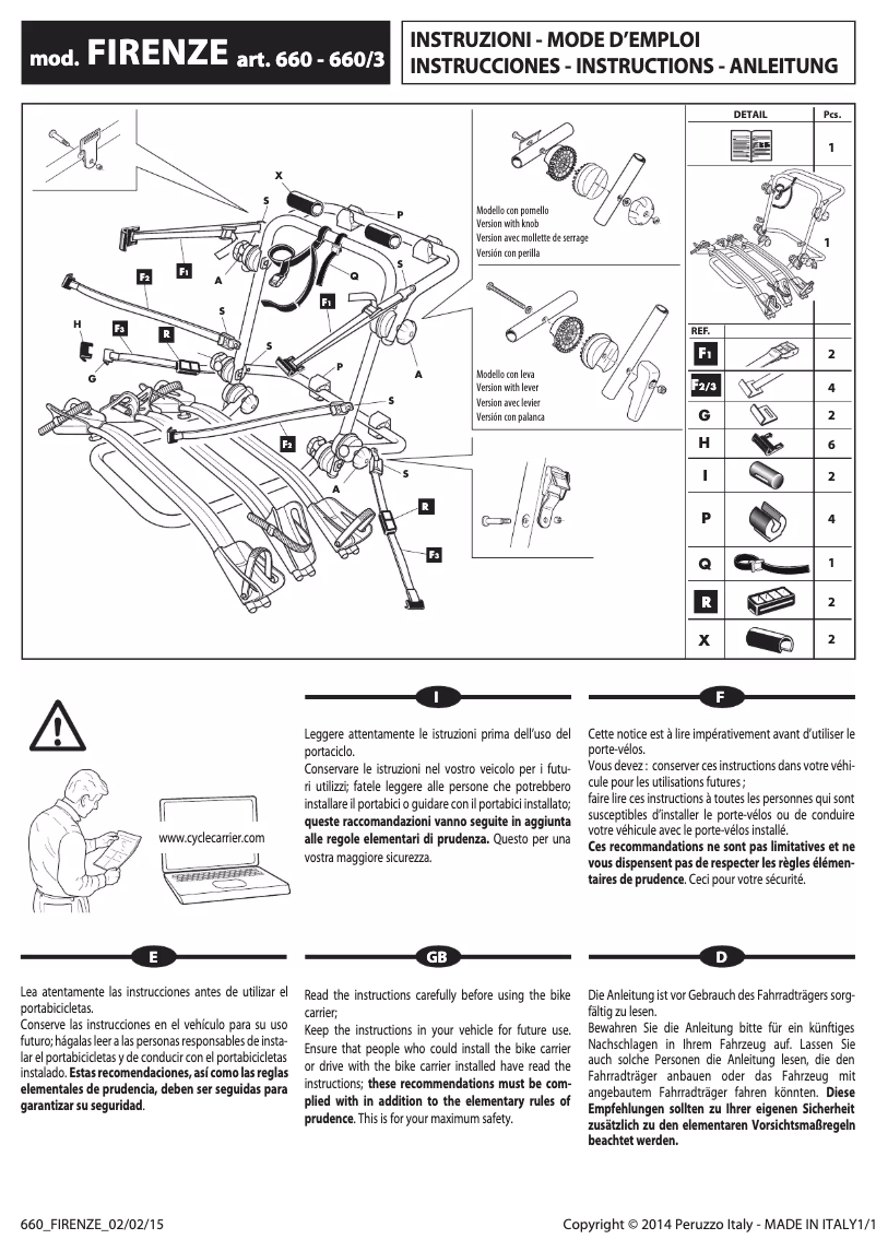 Imagen de la primera página del manual del dispositivo Firenze