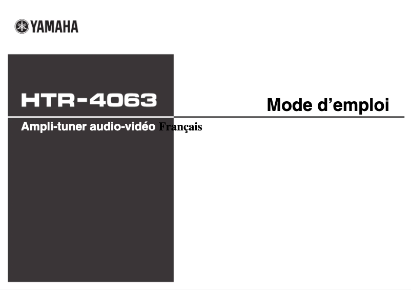 Página 1 del manual Manual de usuario Yamaha HTR-4063
