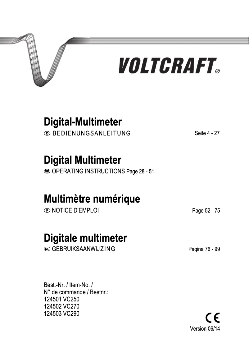 Página 1 del manual Manual de usuario Voltcraft VC250