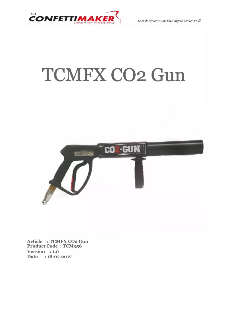 Página 1 del manual Manual de usuario The Confetti Maker CO2 Gun