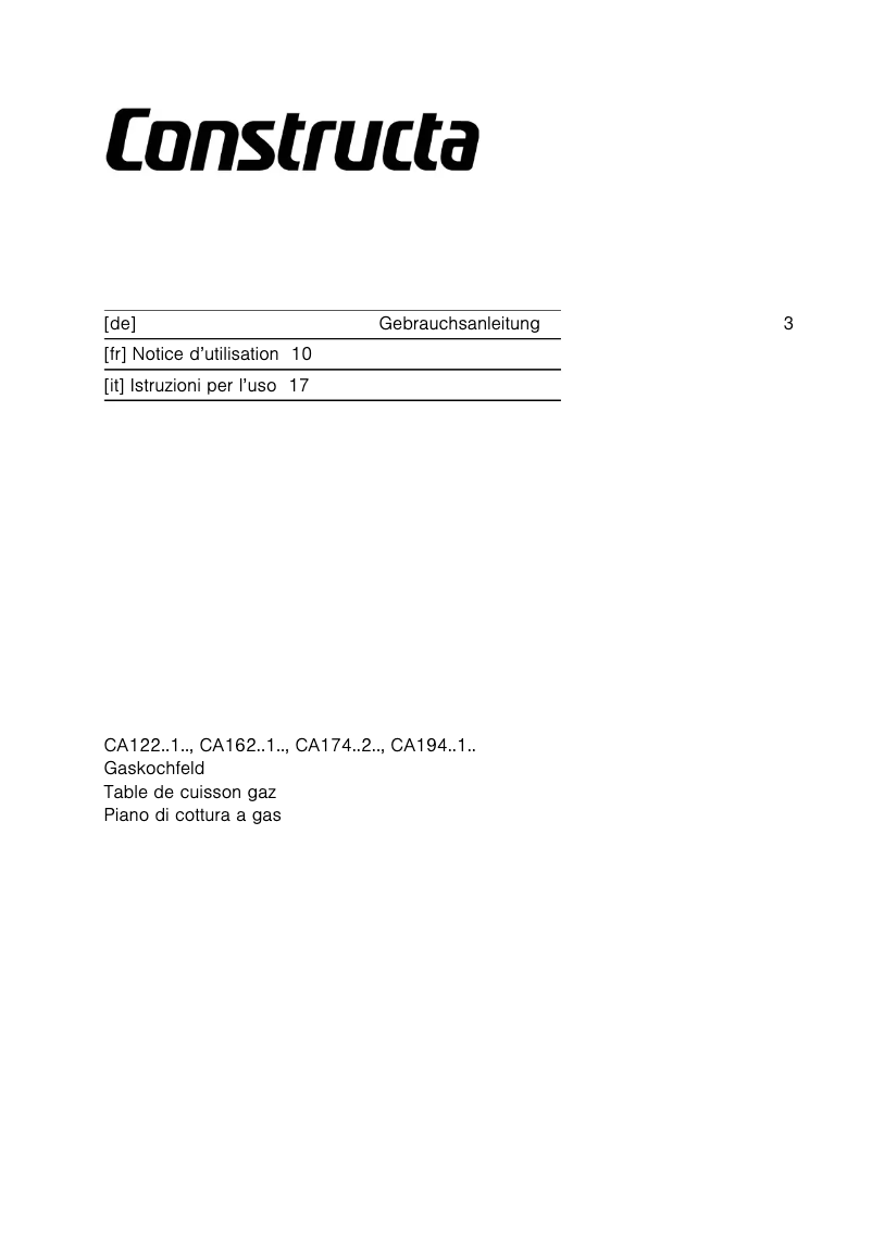 Página 1 del manual Manual de usuario Constructa CA174652NL