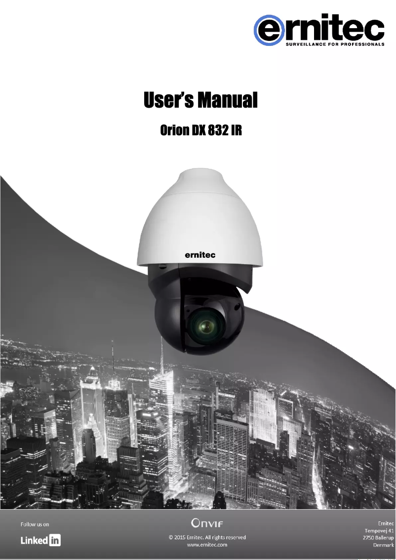 Página 1 del manual Manual de usuario Ernitec Orion DX 832 IR