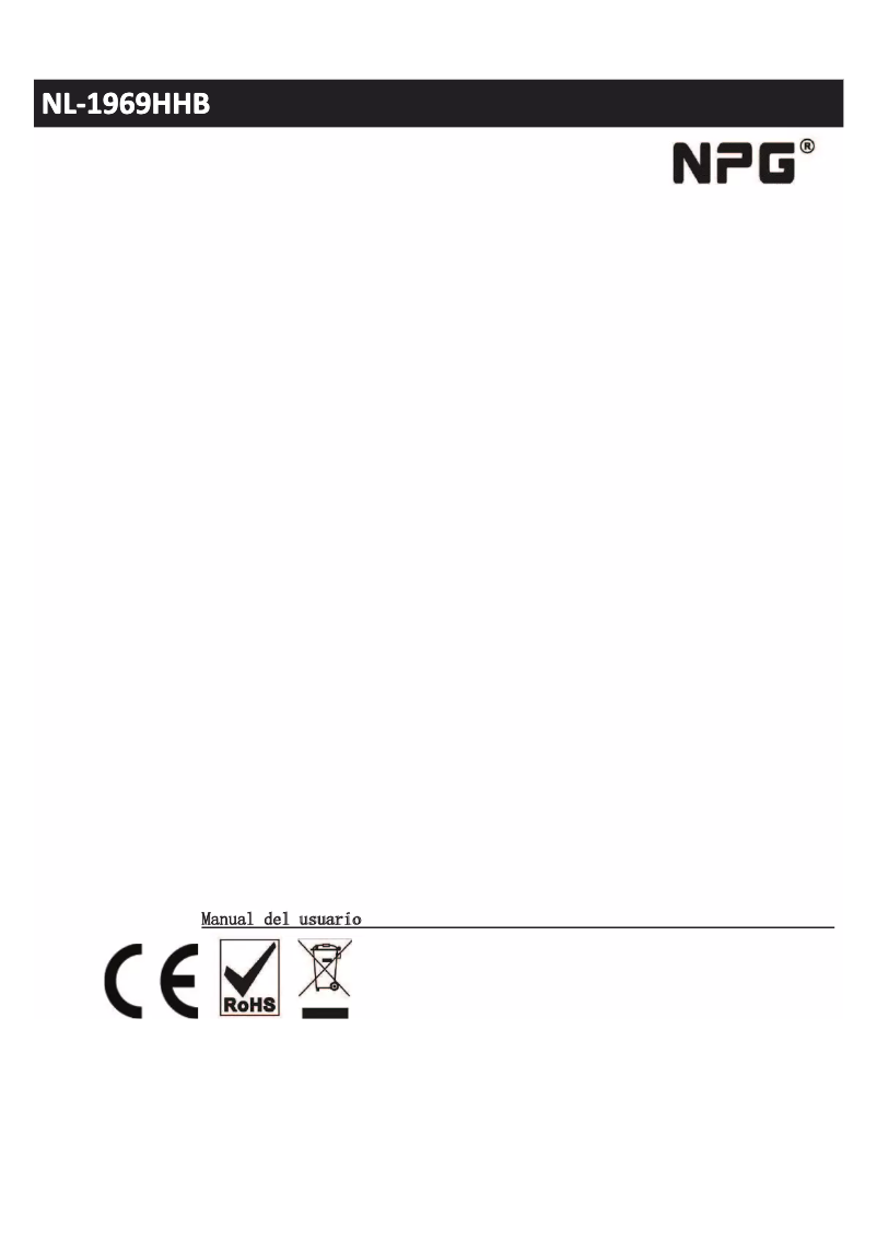 Página 1 del manual Manual de usuario NPG NL-1969HHB