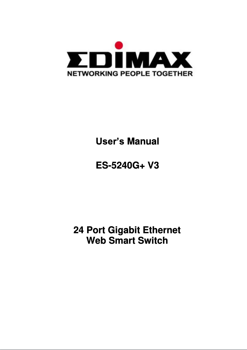 Página nº 1 - Manual de usuario Edimax ES-5240G+ V3