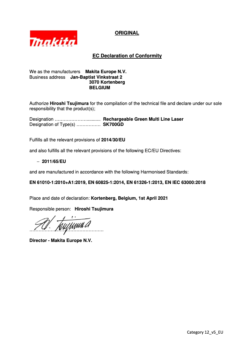 Página 1 del manual Manual de instrucciones Makita SK700