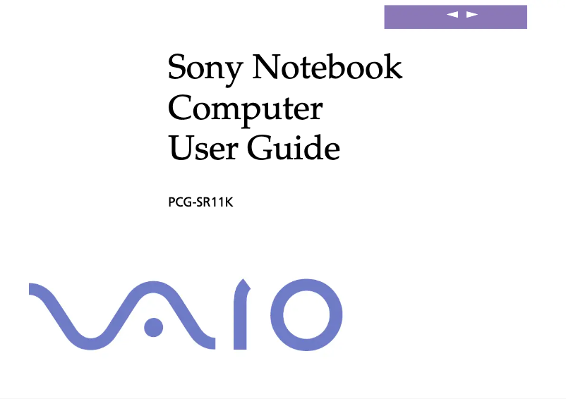 Imagen de la primera página del manual del dispositivo Vaio PCG-SR11K