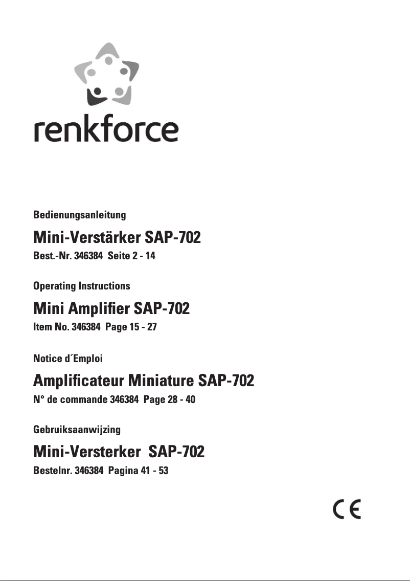 Página 1 del manual Manual de usuario Renkforce SAP-702