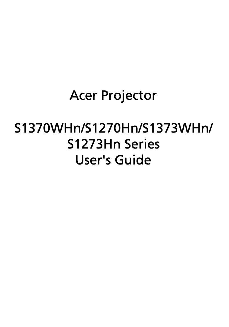 Página nº 1 - Manual de usuario Acer S1370WHn