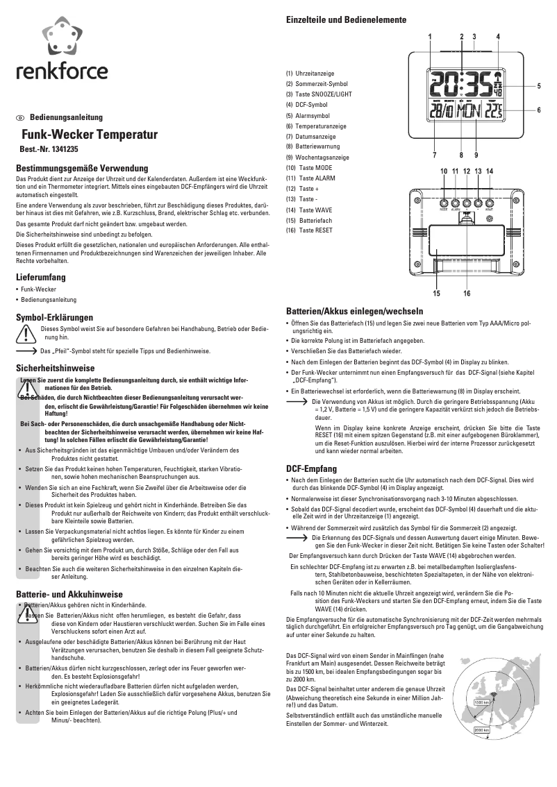 Página 1 del manual Manual de usuario Renkforce AOK-2805