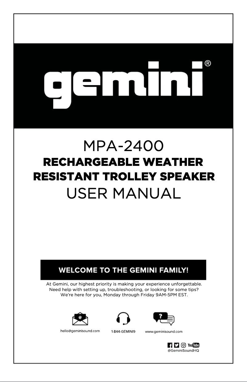 Página 1 del manual Manual de usuario Gemini MPA-2400