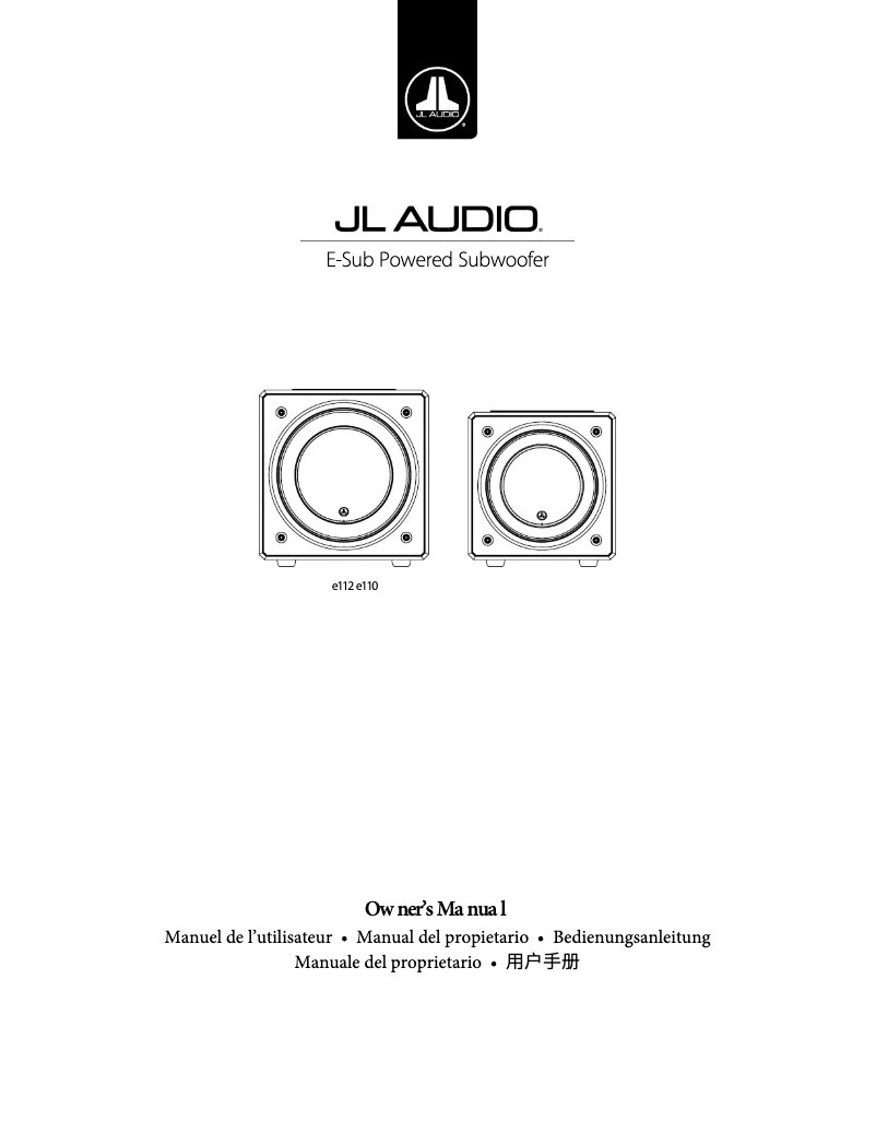 Página nº 1 - Manual de usuario JL Audio E-Sub