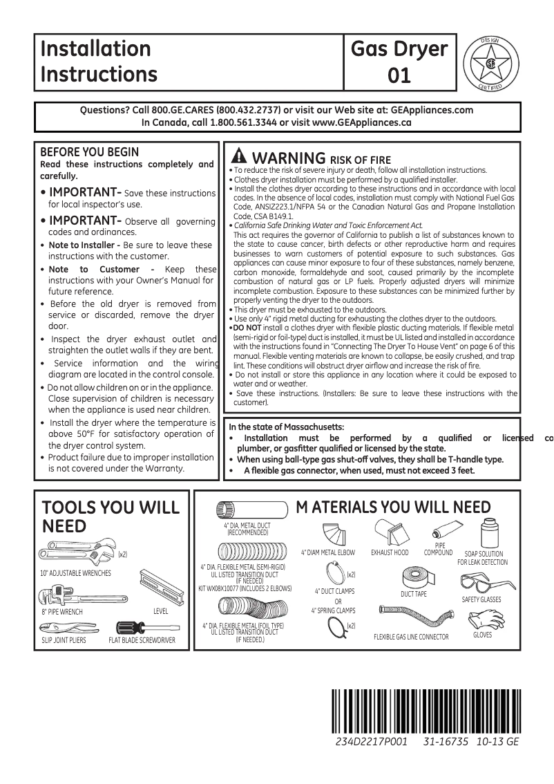 Imagen de la primera página del manual del dispositivo GTDP520GDWW
