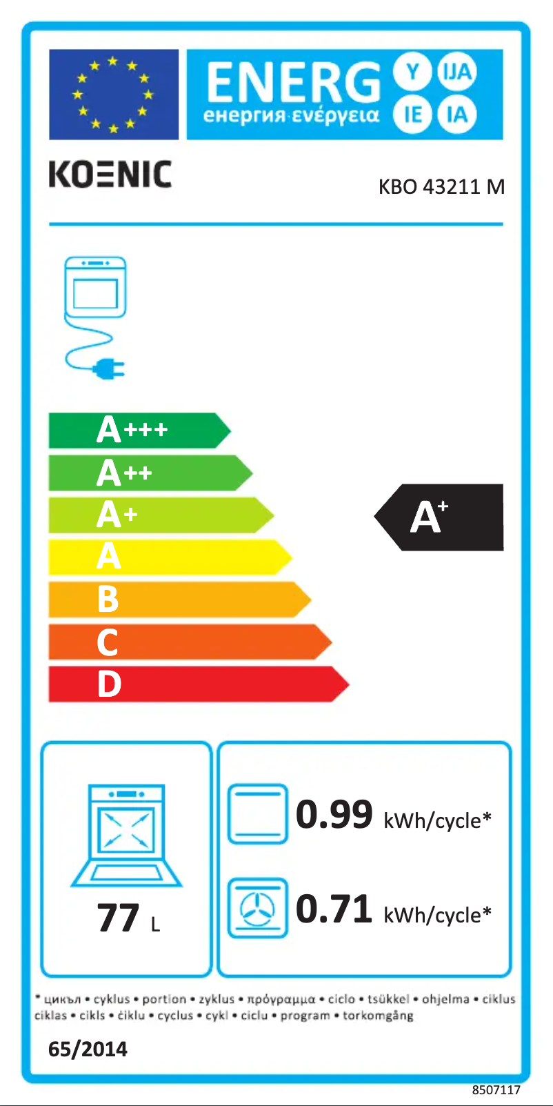 Imagen de la primera página del manual del dispositivo KBO 43211 M
