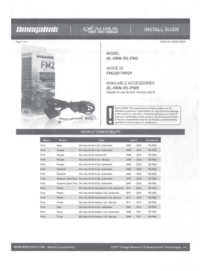 Página 1 del manual Manual de usuario Omega OL-HRN-RS-FM2