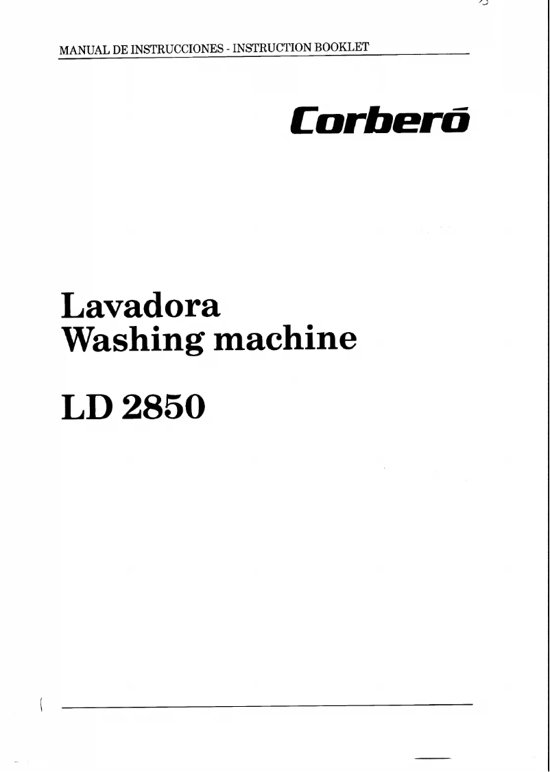 Página nº 1 - Manual de usuario Corbero LD2850