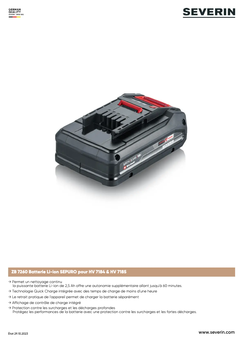 Página 1 del manual Manual de usuario Severin ZB 7260