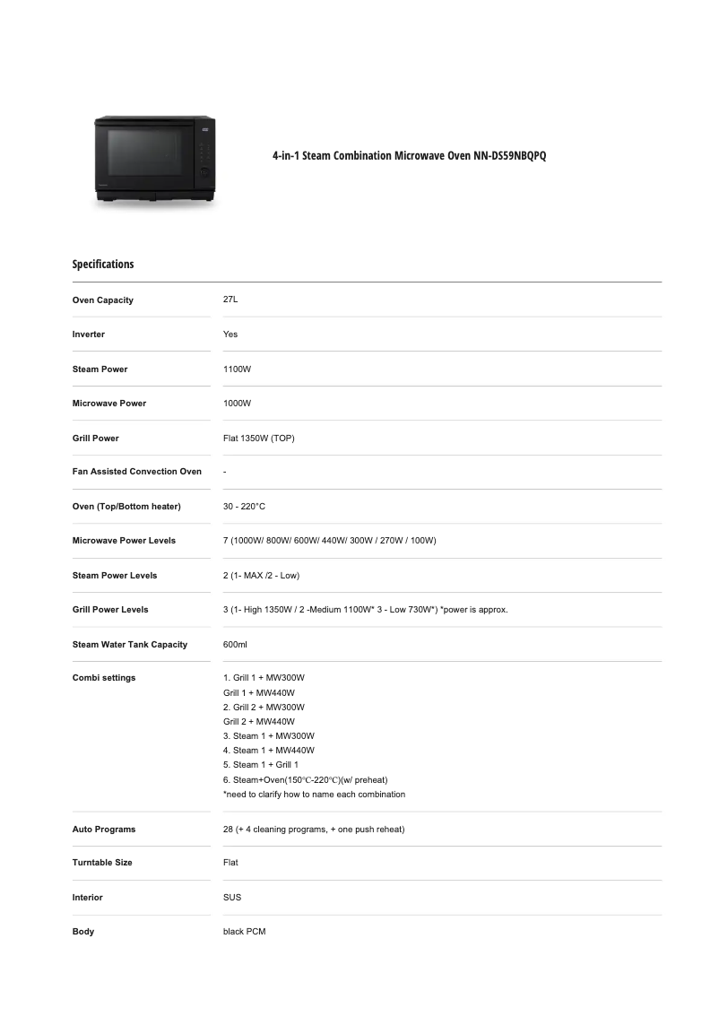 Imagen de la primera página del manual del dispositivo NN-DS59