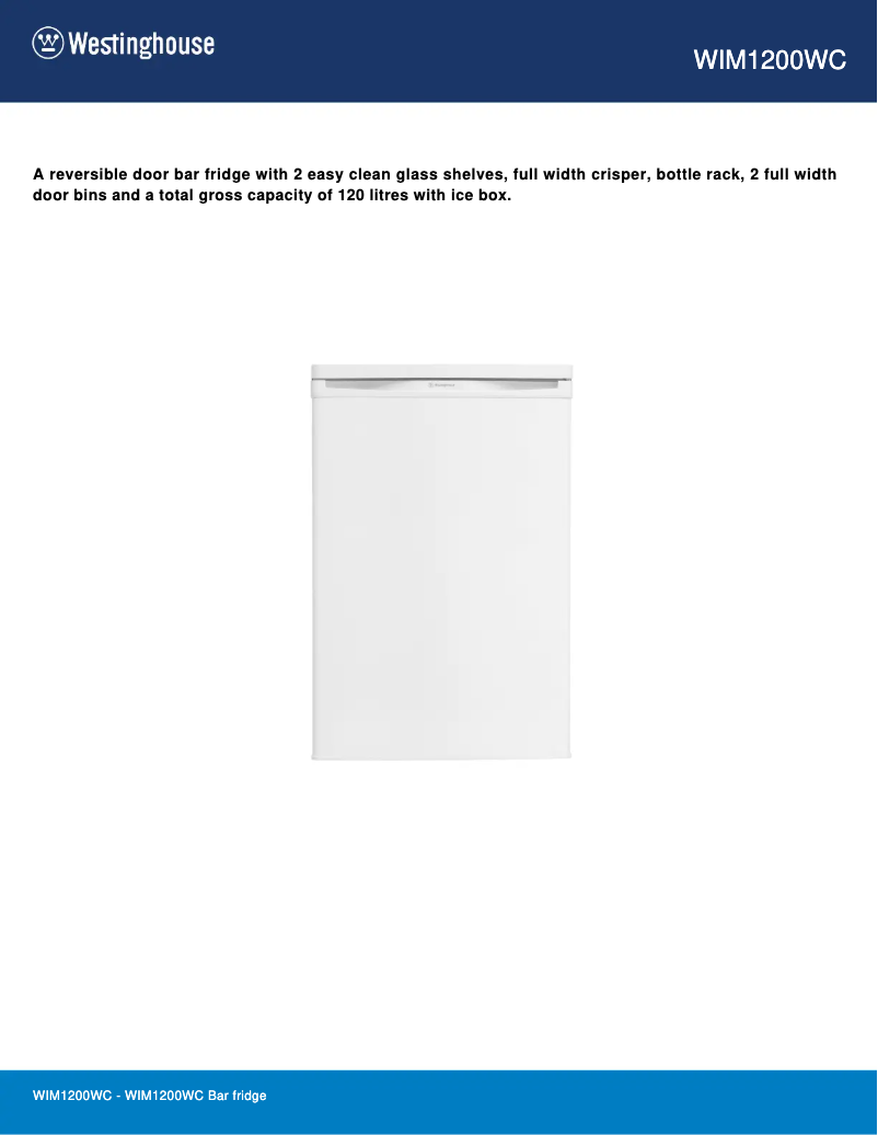 Imagen de la primera página del manual del dispositivo WIM1200WC