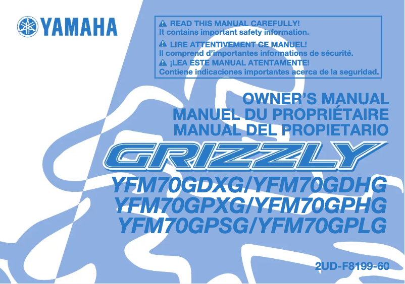 Imagen de la primera página del manual del dispositivo Grizzly 700 (2016)