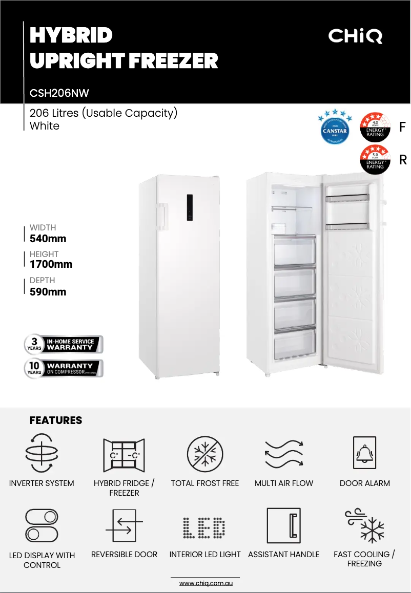 Página 1 del manual Manual de usuario CHiQ CSH206NW