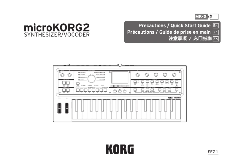 Imagen de la primera página del manual del dispositivo microKORG2