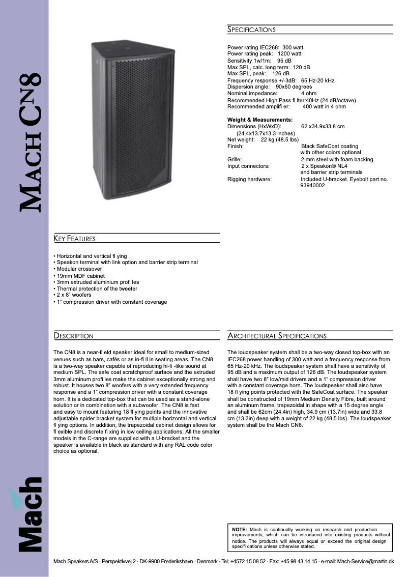 Página nº 1 - Ficha técnica Martin CN8