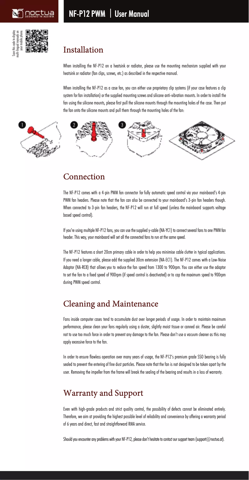 Página nº 1 - Manual de usuario Noctua NF-P12 PWM