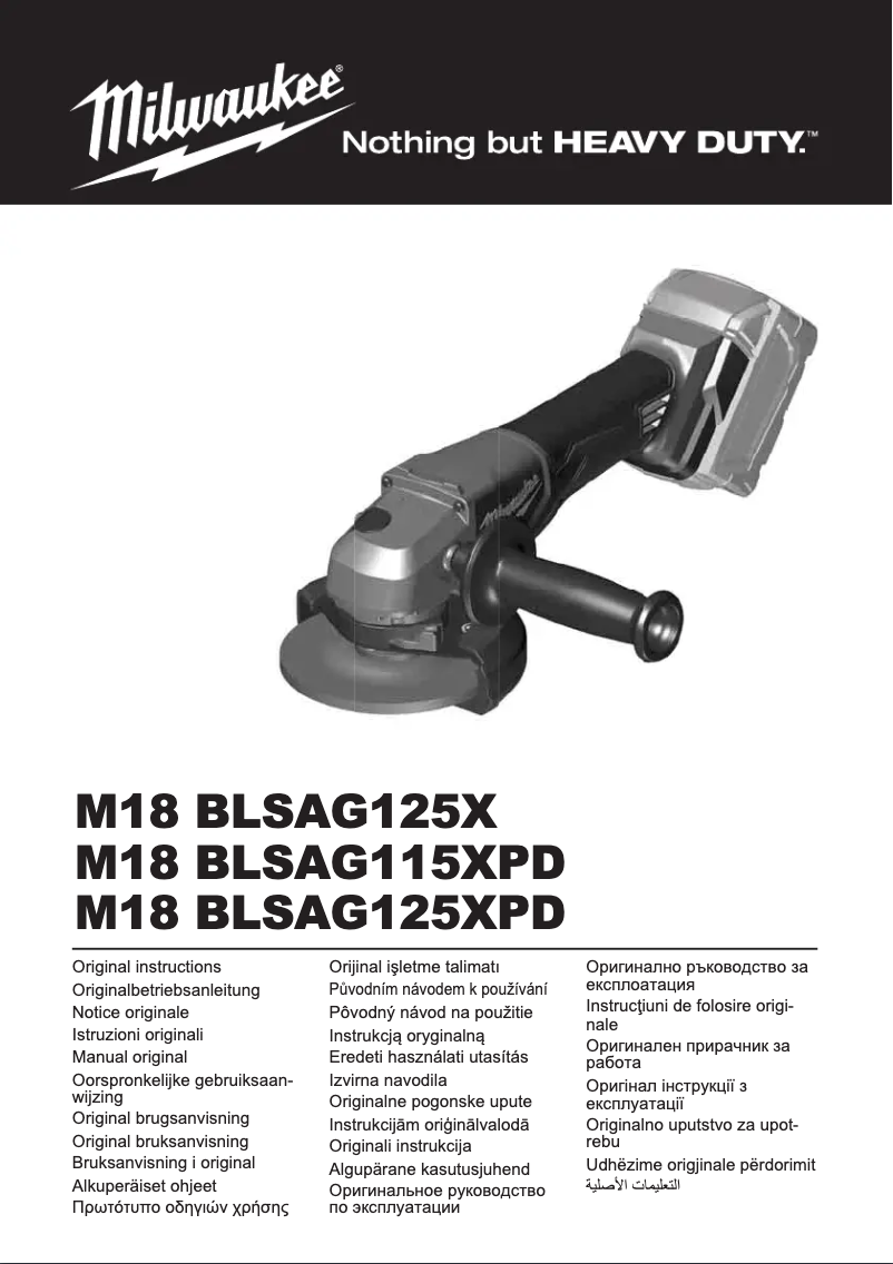 Página 1 del manual Manual de usuario Milwaukee M18 BLSAG115XPD