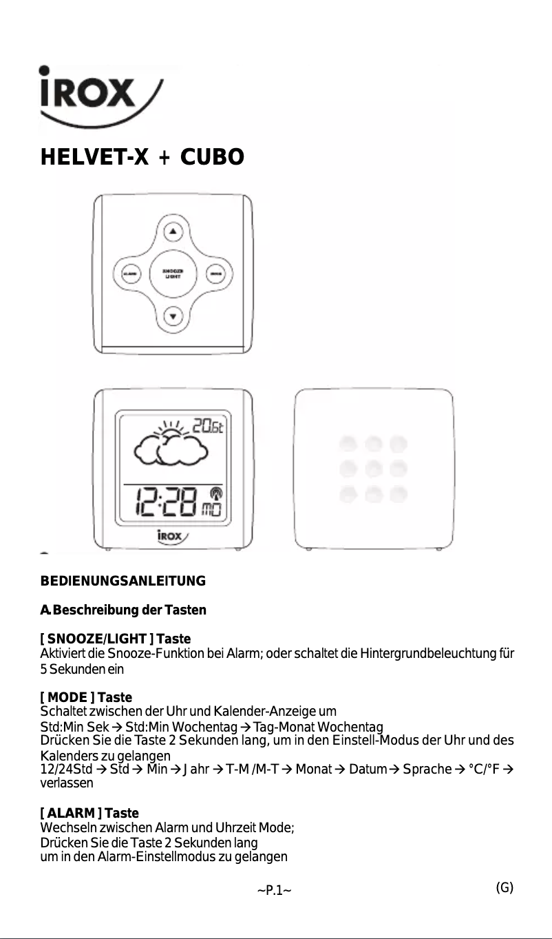 Imagen de la primera página del manual del dispositivo HELVET-X