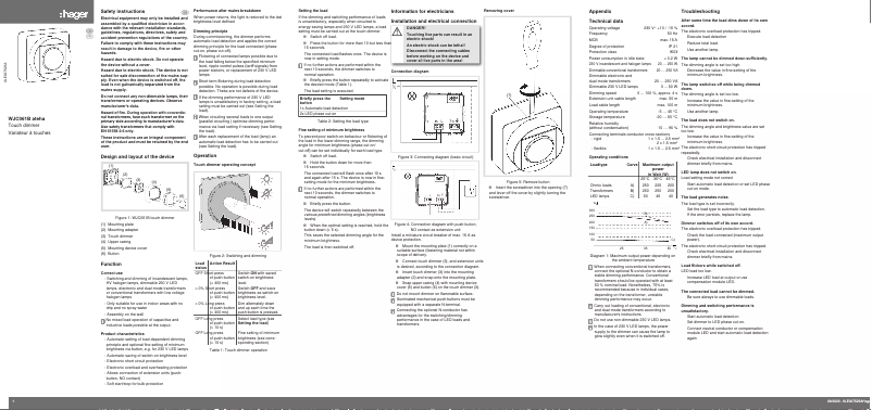 Imagen de la primera página del manual del dispositivo WJC061B