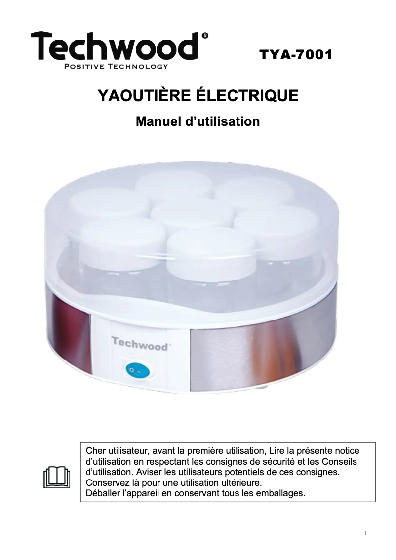 Página 1 del manual Manual de usuario Techwood TYA-7001