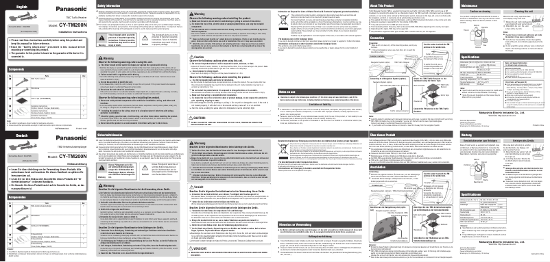 Página 1 del manual Manual de usuario Panasonic CY-TM200N