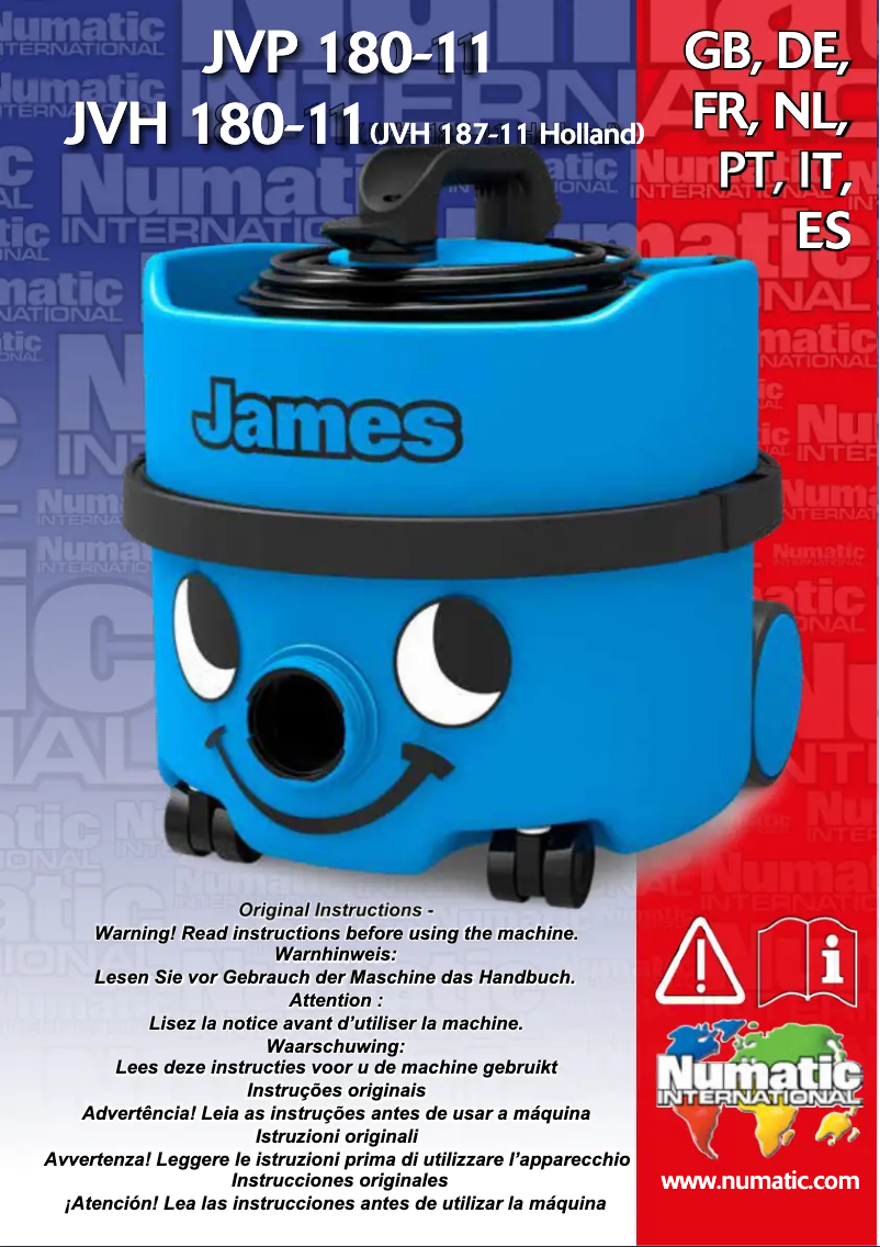 Imagen de la primera página del manual del dispositivo James JVP187-11