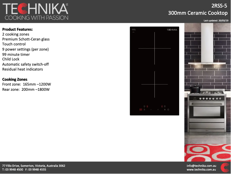 Página 1 del manual Ficha técnica Technika 2RSS-5
