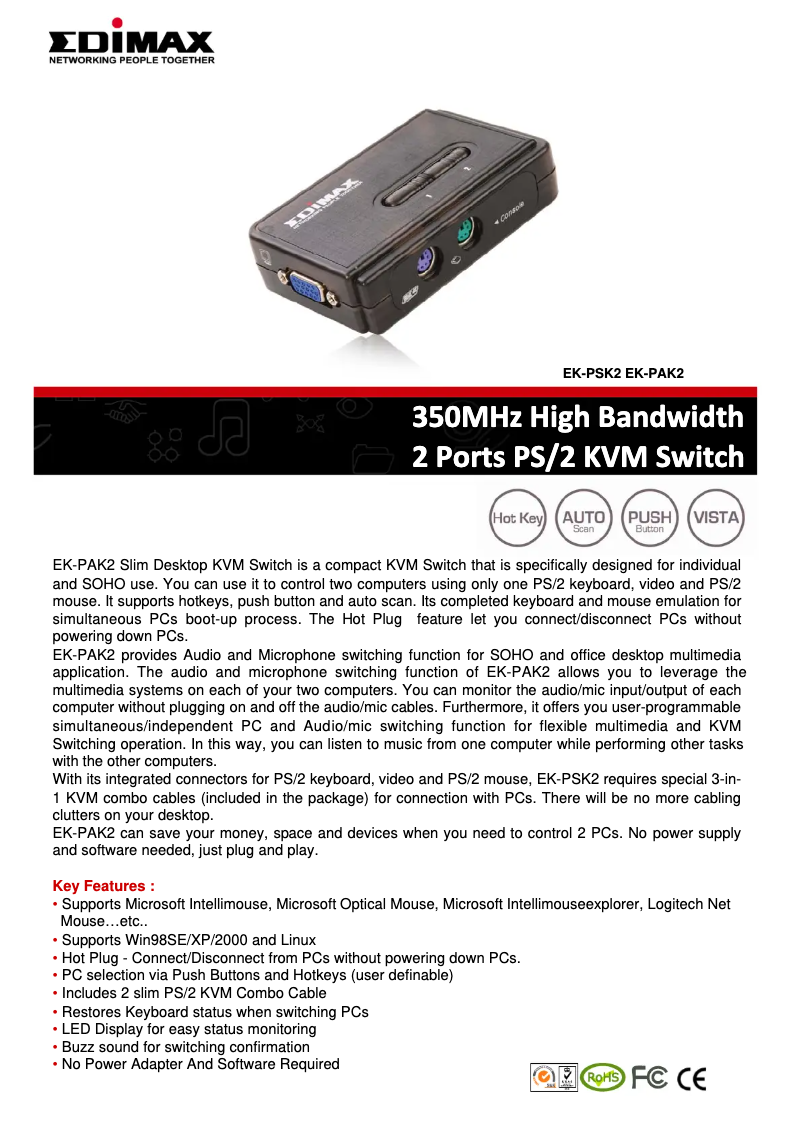 Imagen de la primera página del manual del dispositivo EK-PAK2