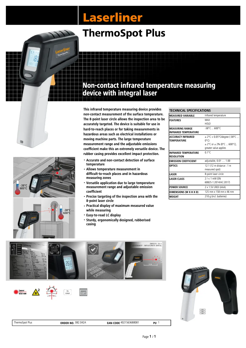 Imagen de la primera página del manual del dispositivo ThermoSpot Plus