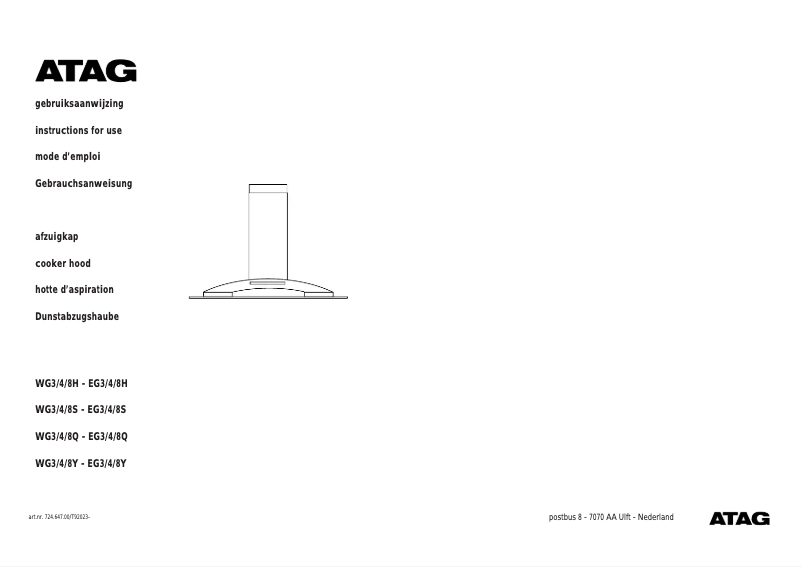 Página 1 del manual Manual de usuario Atag WG411Y