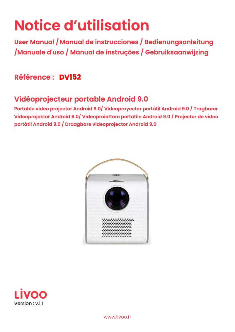 Imagen de la primera página del manual del dispositivo DV152