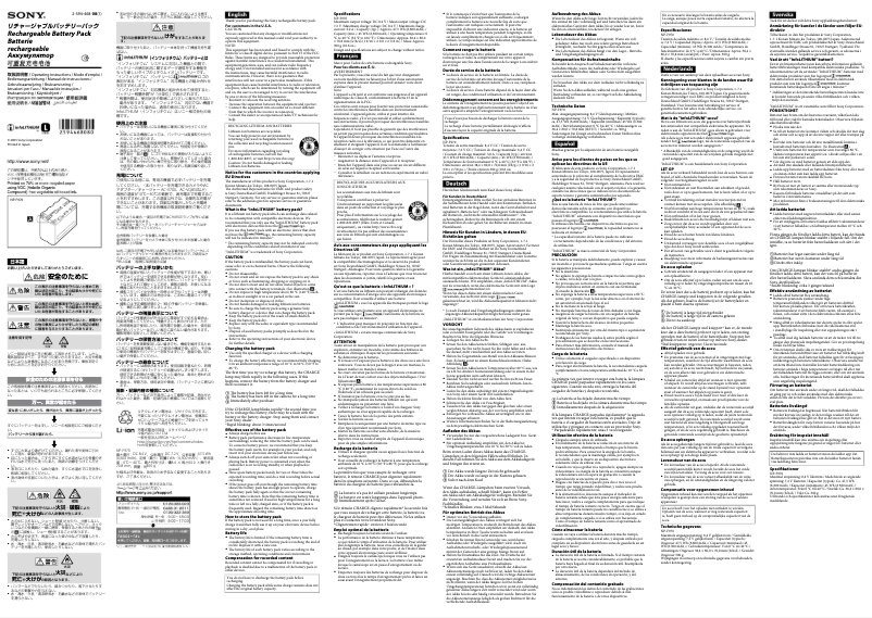 Imagen de la primera página del manual del dispositivo NP-F970