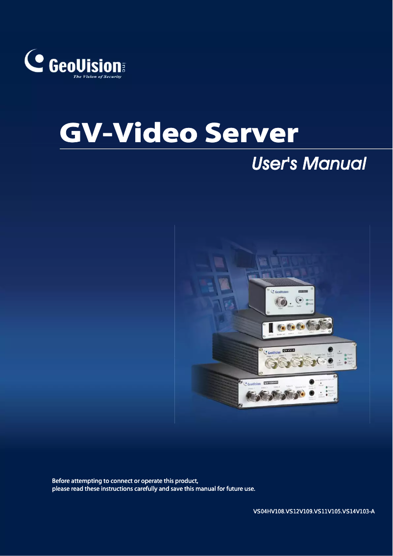 Página nº 1 - Manual de usuario Geovision GV-VS11