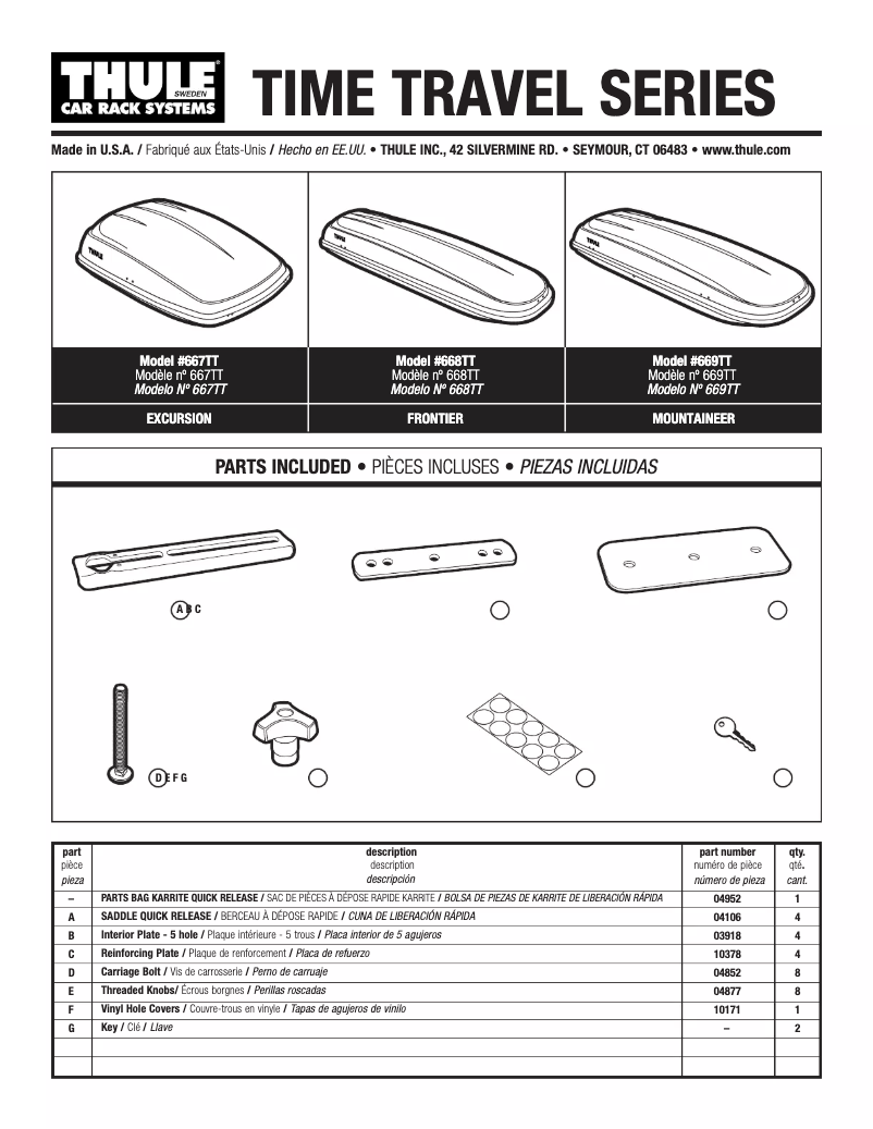 Página nº 1 - Manual de usuario Thule Mountaineer TT 669TT